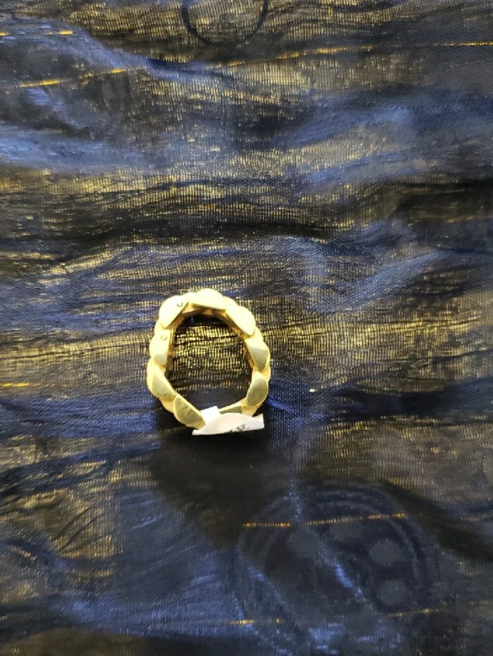 NWT-Gold Toned Stainless Steel Men's Watch Link Ring Size 8